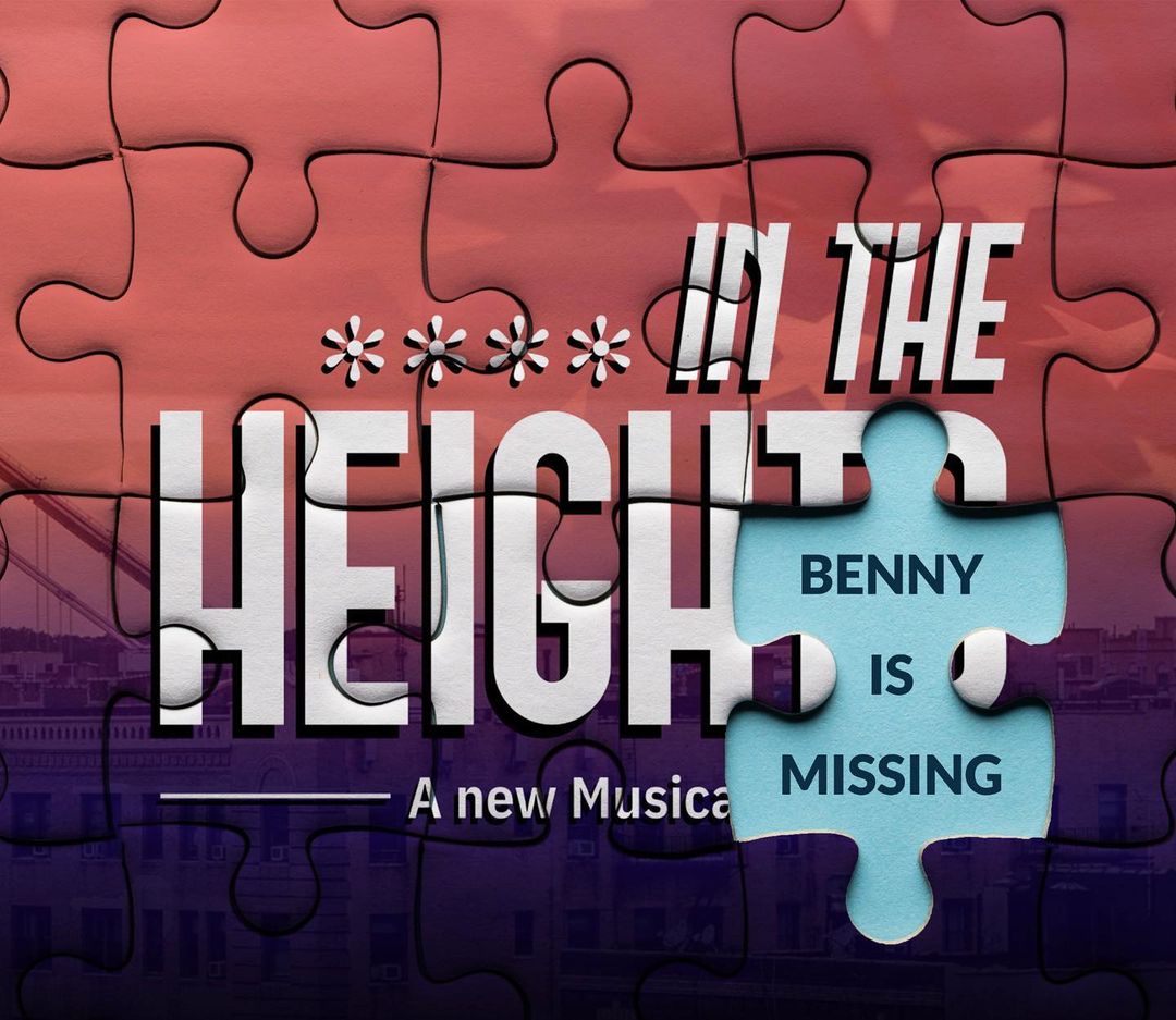 Ein Puzzle mit dem Plakat des Stücks. Ein Puzzleteil fehlt. Aufschrift: Benny is Missing
